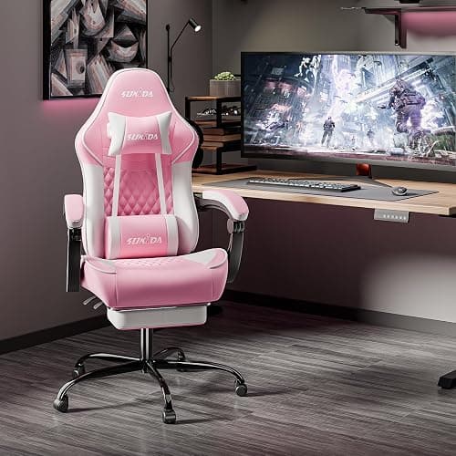 Ergonomic Video Gamer Chairs Gaming Computer Chairs Gamer Chairs for Adults Massage Lumbar Support Swivel Height Adjustable Headrest Backrest thumbnail 2