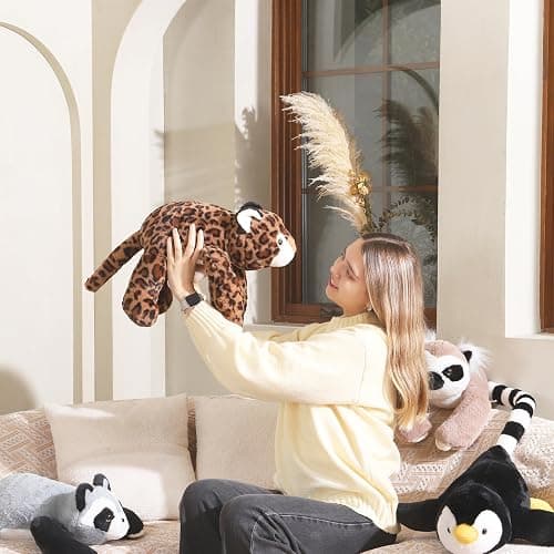 Niuniu Daddy 20" Weighted Stuffed Plush Animal for Kids Adults (Leopard -1) thumbnail 2