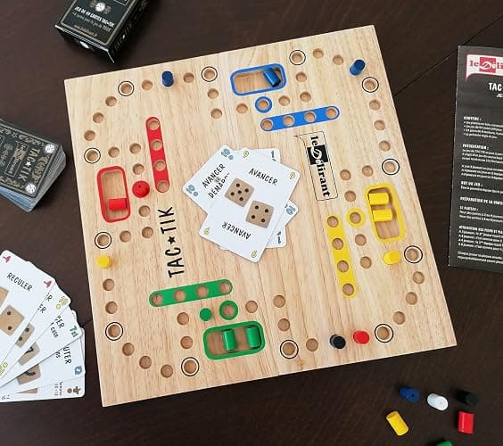 LEDELIRANT – TAC-TIK en Bois d’Hévéa – Plateau Magnétique Modulable – Jeu de Société Familial 2 à 6 Joueurs 4ans+ – Cartes Incluses – Fabrication Artisanale thumbnail 2