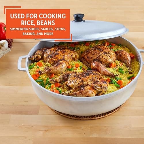 IMUSA 7.5 Quart Traditional Natural Made in Colombia Caldero with Lid for Cooking and Serving,Silver thumbnail 8