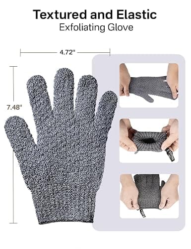 Yiclick Heavy Exfoliating Gloves 4Pcs, Exfoliating Mitts, Body Scrubber for Bath Shower Exfoliation, Body Scrub Exfoliator for Dead Skin Remover, Exfoliate Sponge Loofah Washcloth Men Women thumbnail 6