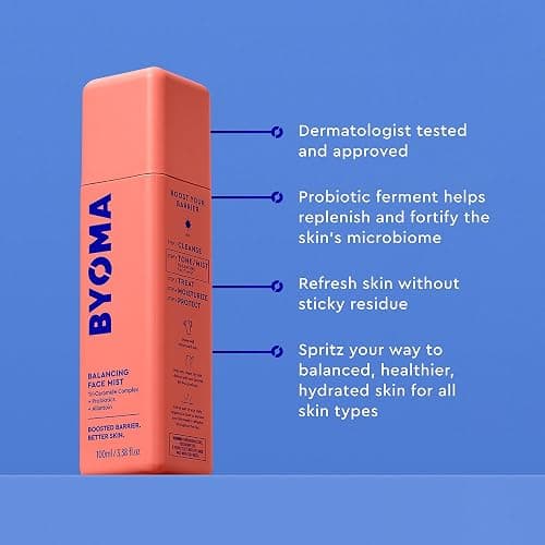 BYOMA Balancing Face Mist - pH Balanced Face Toner with Ceramides, Probiotics & Allantoin - Alcohol Free Toner Spray - Balance, Soothe & Refresh Throughout The Day - 3.38 fl. oz thumbnail 4