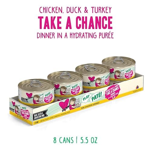 Weruva B.F.F. Play - Best Feline Friend Paté Lovers, Aw Yeah!, Chicken, Duck & Turkey Take a Chance with Chicken, Duck & Turkey, 5.5oz Can (Pack of 8) thumbnail 2
