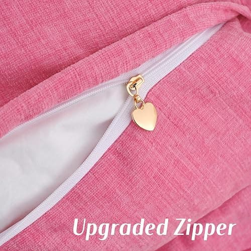 HAUSSY Valentines Scalloped Pillow Covers 18x18 Set of 2,Decorative Throw Pillows Cute Aesthetic Preppy Cushion Covers for Couch Bed Living Room,Hot Pink thumbnail 4