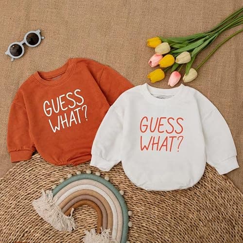 VFAZ Guess What Chicken Baby Bodysuit - Funny Romper Outfit Animal Front Back Cute Shower Gift Long Sleeve Newborn Toddler thumbnail 5