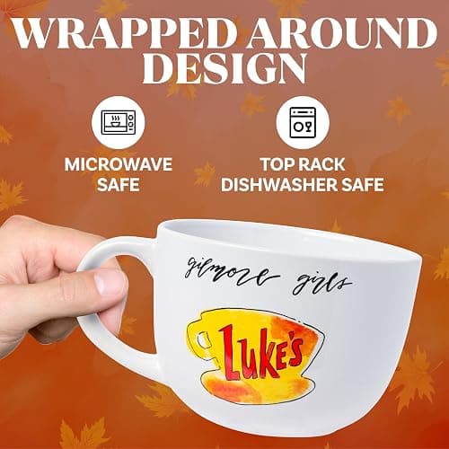 Silver Buffalo Gilmore Girls Luke's Diner Logo Ceramic Soup Mug, 24 Ounces thumbnail 3