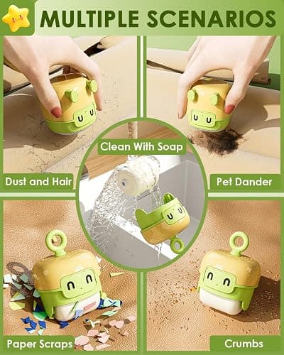 Mini Lint Remover Roller, Reusable Lint Gel Roller, Washable Pet Dog Cat Hair Remover for Clothing, Pet Hair, Dust, Lint, Travel and Home Use(Upgraded Version-Yellow) thumbnail 4