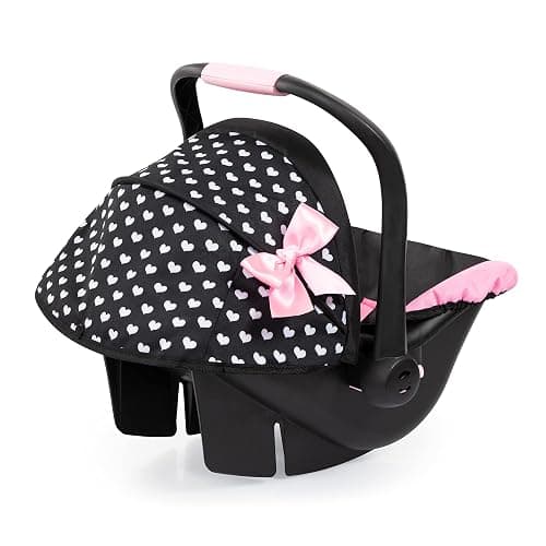 Bayer Design Dolls: Deluxe Car Seat: Hearts Black & Pink - Pretend Play Accessory for Dolls/Plushes Up to 18", Ages 3+, Large thumbnail 4