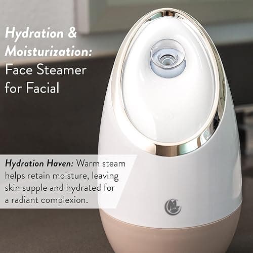Facial Steamer SPA+ by Microderm GLO - Best Professional Nano Ionic Warm Mist, Home Face Sauna, Portable Humidifier Machine, Deep Clean & Tighten Skin, Daily Hydration for Maximum Serum Absorption thumbnail 3