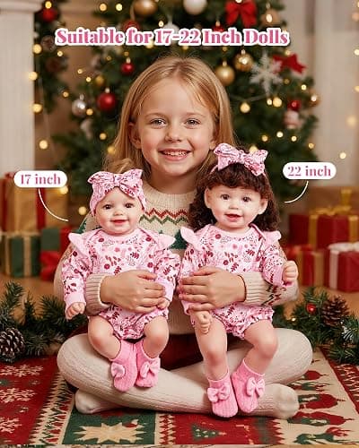 BABESIDE 3PCS Reborn Baby Doll Clothes for 17-22 Inch Dolls, Baby Doll Outfit Accessories with Floral Pattern fit Newborn Baby Dolls Girl Boy, Pink thumbnail 6