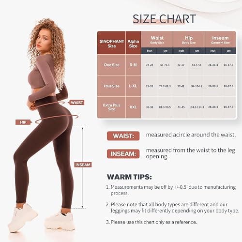 SINOPHANT High Waisted Leggings for Women - Full Length Capri Buttery Soft Yoga Pants for Workout Athletic thumbnail 7