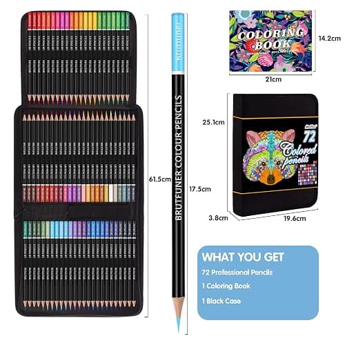 Melifluo 72 Colouring Pencils Set with Black Portable Zipper Bag. Professional Coloured Pencils Perfect for Adult and Artists Sketching, Shading and Doodling thumbnail 3