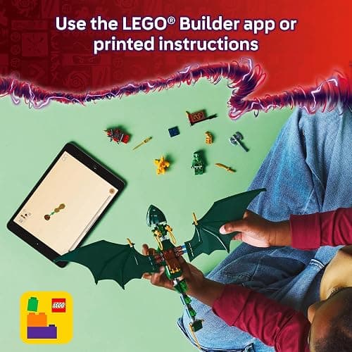 LEGO NINJAGO Lloyd's Green Forest Dragon Toy - Pretend Play Building Toy for Boys and Girls, Ages 6+ - Birthday Gift for Kids - Dragon Figurine with 2 Minifigures for Kids - 71829 thumbnail 6