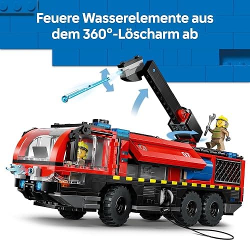 LEGO City Flughafenlöschfahrzeug - Spielzeug Einsatzfahrzeug - Modellbau mit 4 Feuerwehr Minifiguren - Geburtstagsgeschenk für Jungen ab 7 Jahren und Technikfans - 60499 thumbnail 7