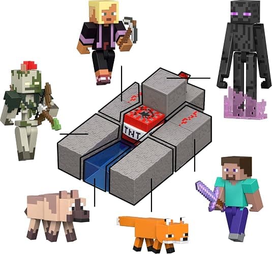 Mattel Minecraft Toys, Enderman Action Figure with Accessory & Redstone Building Piece, 3.25-inch Scale Collectible Set Inspired by Video Game thumbnail 3