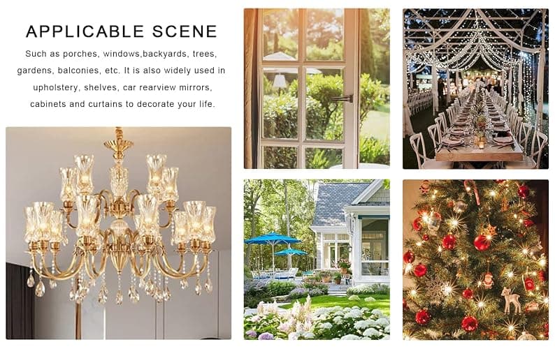 KANPURA 1ft 10pcs Teardrop Crystals Garland,Crystal Teardrop Chandelier Replacement,Hanging Glass Crystals for Chandelier, Christmas Tree, Wedding Decor(Clear) thumbnail 8