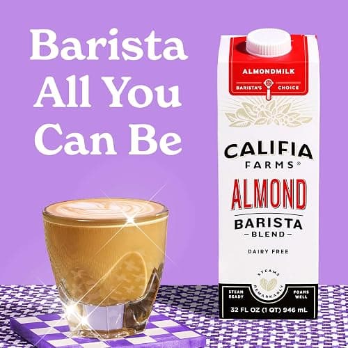 Califia Farms - Original Almond Barista Blend Almond Milk 32 Oz (Pack Of 6), Shelf Stable, Dairy Free, Plant Based, Vegan, Gluten Free, Non GMO, High Calcium, Milk Frother, Creamer thumbnail 3