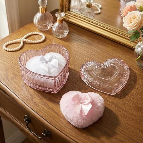 Body Powder Puff and Container Powder Container with Puff Crystal Case Soft Washable Reusable Velour Face Body Wet Dry Makeup thumbnail 6