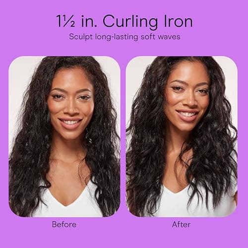 Conair Double Ceramic 1 ½-Inch Curling Iron, 1 ½-Inch Barrel Creates Soft Waves & Curls, Hair Curler for Use on Medium & Long Hair, White/Rose Gold thumbnail 9