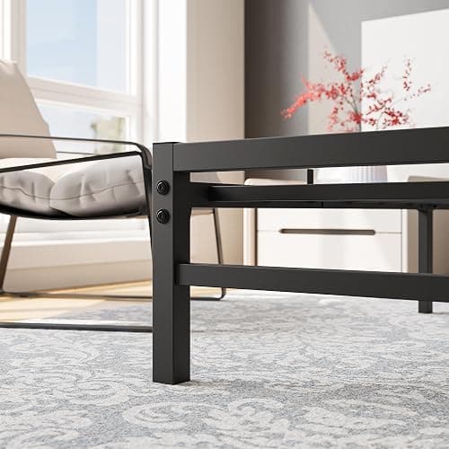 FHUKMZOI Brown Queen Size Bed Frame with Headboard, Rustic Vintage Heavy Duty Metal Bedframe, Platform Bed Support Mattress Foundation, No Box Spring Needed (Brown, Queen) thumbnail 7