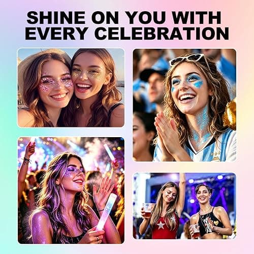 3-in-1 Body Face Hair Glitter Set, Pink Glitter Gel & Glitter Stick & Glitter Spray, Waterproof Women Makeup for Halloween Concert Festival Rave Accessories thumbnail 7