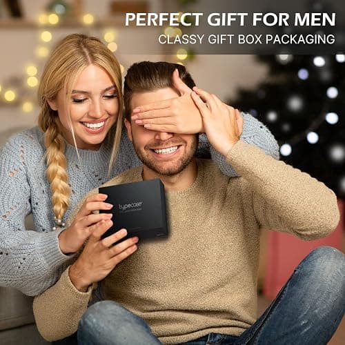 typecase Mens Wallet Card Holder: Pop Up Aluminum Case, Genuine Leather, Smart, RFID Blocking, Slim, Minimalist, Front Pocket - 9-14 Card Capacity | ID Window | Cash Slot (Carbon Fiber) thumbnail 8