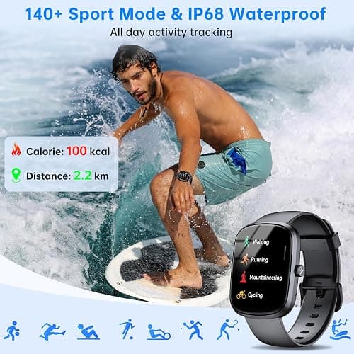 OUKITEL Smart Watch for Men Women, 1.91" HD Smart Watch(Answer/Make Call), Fitness Watch with 140+ Sports Modes, IP68 Waterproof, Heart Rate/Sleep/Spo2 Monitor/Pedometer, Smartwatch for Android iOS thumbnail 5