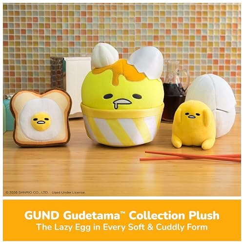 GUND Sanrio Gudetama The Lazy Egg Stuffed Animal, Flan Gudetama Plush Toy for Ages 1 and Up, 9” thumbnail 7