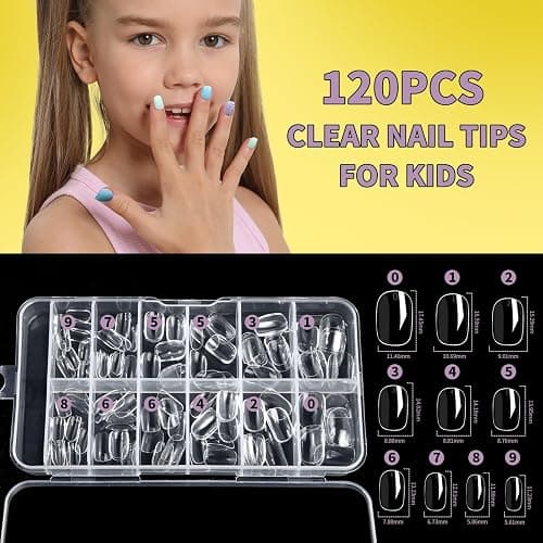 FANDAMEI Nail Kit for Girls, Press on Nails for Teens, Nail Polish Set for Girls, False Nail Tips for Teens, Nail Stickers, 3D Rhinestone Stickers Face Gems, Nail Glitter, Nail Art Tool Kit thumbnail 5