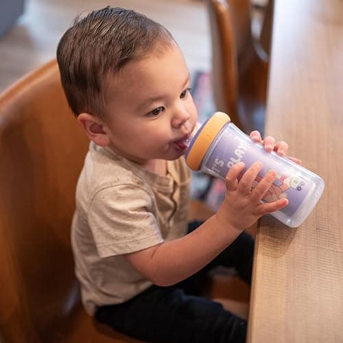 The First Years Bluey Insulated Straw Cup - Bluey Sippy Cups with Straw - Kids Water Bottles - 9 Oz - 2 Count - Ages 9 Months and Up thumbnail 3