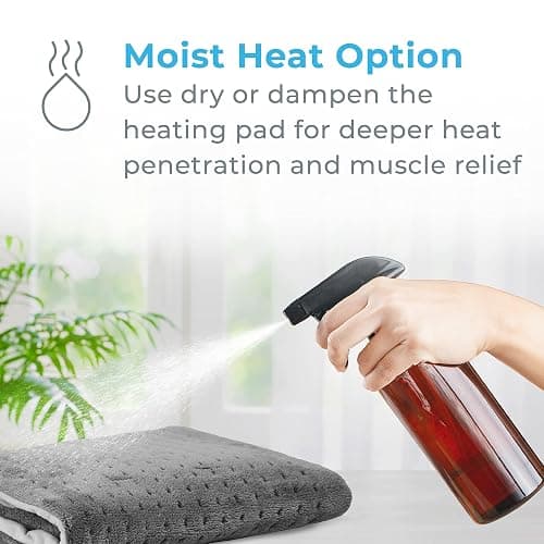 Pure Enrichment® PureRelief® XL Heating Pad - 12" x 24" Electric Heating Pad for Back Pain & Cramps, 6 Heat Settings, Soft Machine Wash Fabric, Auto-Off & Moist Heat (Charcoal Gray) thumbnail 6
