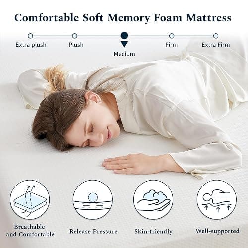 UACEO Full Mattress, 6 Inch Memory Foam Mattress in a Box, Fiberglass Free Full Size Mattresses for Pressure & Pain Relief, Soft and Comfortable thumbnail 4