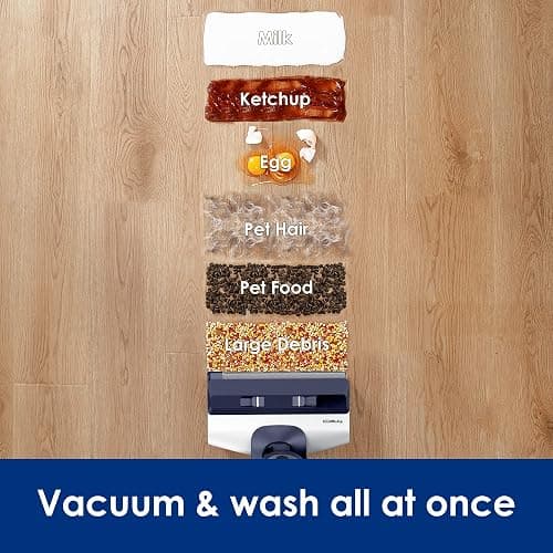 Tineco Floor ONE S5 Smart Cordless Wet Dry Vacuum Cleaner and Mop for Hard Floors, Digital Display, Long Run Time, Great for Sticky Messes and Pet Hair, Space-Saving Design, Blue thumbnail 2