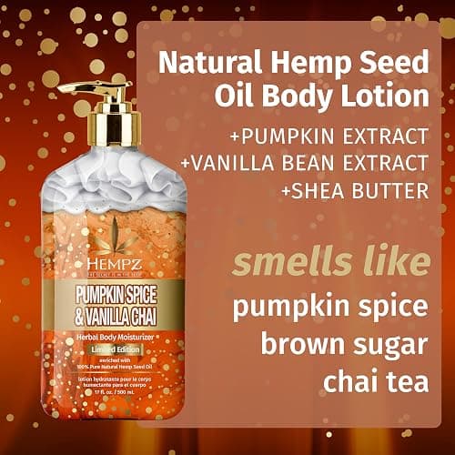 Limited Edition Pumpkin Spice & Vanilla Chai Herbal Moisturizing Body Lotion (17 oz) – Fall Scented for Women or Men with Dry or Sensitive Skin - Hydrating Moisturizer for Daily Radiance thumbnail 3