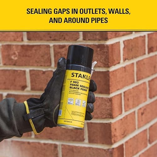 Stanley F903 Black Spray Foam Sealant (2x12oz) – Waterproof Expanding Polyurethane Foam for RV, Pond, Waterfall, Landscape & Automotive Applications – UV Resistant, Gap Filler Foam | 2 Pack thumbnail 3