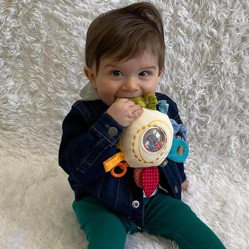HABA Teether Cuddly Rainbow Round - Soft Activity Toy with Rattling & Teething Elements,Multicolored thumbnail 9
