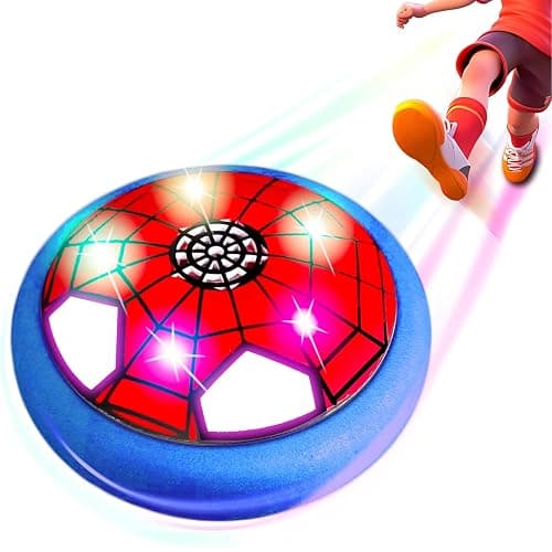 Soccer Toys for Boys 4-6 Hover Soccer Ball Indoor Gifts for Boys Kids Toys Birthday Gifts for 4 5 6 7 8 9 10 Year Old Boy Air Floating Soccer Toy with LED Lights Foam Bumper - Image 1