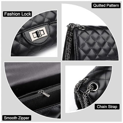 Gladdon Quilted Crossbody Purse for Women Trendy Ladies Shoulder Bag with Chain Designer Purses thumbnail 6