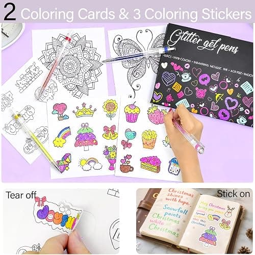 Glitter Pens 18 Colors with 18 Refills, Retractable Glitter Gel Pens for Adult, Vibrant Sparkle Metallic Colored Gel Pens Suitable for Coloring Books Doodling Drawing Journaling Note Taking Writing thumbnail 5