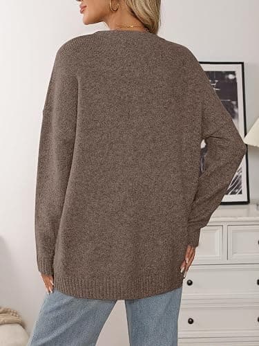LILLUSORY Womens Oversized Tunic Sweaters Winter Cozy Tops Cute Chunky Crewneck Plus Size Pullover Long Sleeve Clothes thumbnail 4