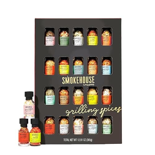 Grilling Spice Set Gift, 20 Mini BBQ Rubs & Seasonings Variety Pack, Grill Seasoning Sampler for BBQ, Smoker, Steak, Chicken Burgers, Smokehouse by Thoughtfully - Gift Set for Men, Dad, Father's Day - Image 1