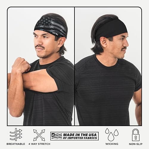 JUNK Brands Big Bang Lite Novelty Headband - Moisture-Wicking, Performance Fabric, Non-Slip, Sports Sweatband for Men & Women - One Size thumbnail 3