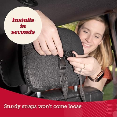 Lusso Gear Baby Car Mirror - Shatter-Resistant Glass & Stable Rear-Facing Headrest Mount - Wide-Angle Baby Mirror for Car Backseat View - Auto Essentials for Babies - 11.5 in, Black thumbnail 5