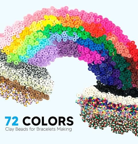 Dowsabel 15000 Pcs Clay Beads Bracelet Making Kit, 4 Boxes 72 Colors Friendship Clay Beads Bracelet Kit with Charms Kit for Jewelry Making, DIY Arts and Crafts Gifts for Kids and Adults thumbnail 4