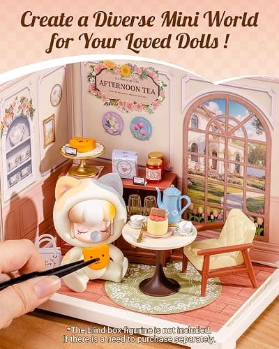 Rolife Super Creator Mini Series Tea-Break, DIY Plastic Miniature Kits Retail Store Series, Mini Model House Building Set for Teens Aged 14+, DIY Crafts/Hobbies for Adults (Honey Tea Lounge) thumbnail 5