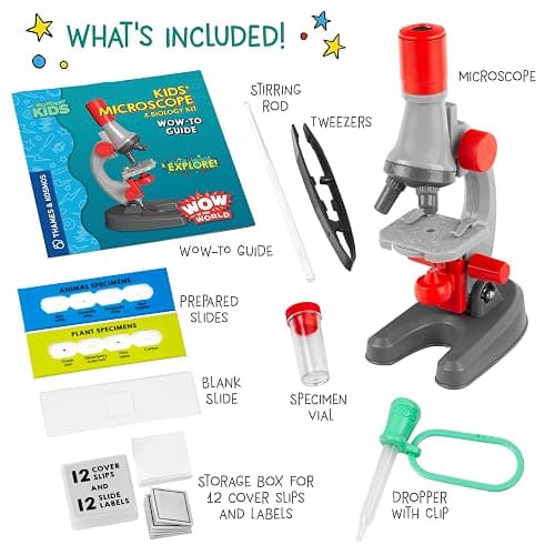 Wow in The World Kids’ Microscope & Biology Kit, Up to 720x Magnification, LED Illumination, Prepared & Blank Slides, Companion Audio Content, Beginner Science Gift for Ages 6+ by Thames & Kosmos thumbnail 4