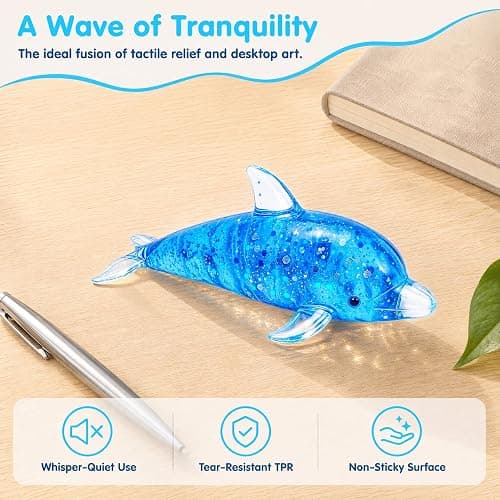 2 Pack Squishy Dolphin Sugar Stress Balls for Adults, Kawaii Dolphin Sugar Ball Squishy Vase Fillers, Sea-Animals Sensory Stress Vase Fillers, Party Favors, Easter Basket Stuffers thumbnail 2
