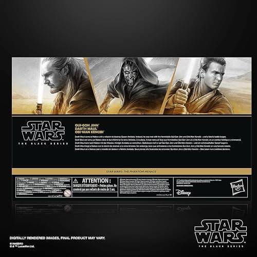 Star Wars The Black Series Qui-Gon Jinn, Darth Maul, Obi-Wan Kenobi The Phantom Menace 6 Inch Action Figures thumbnail 9
