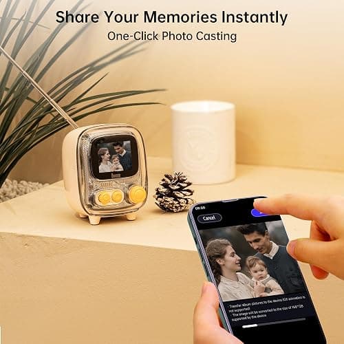 Divoom Tiivoo-2 Retro Pixel Bluetooth Speaker with USB-C/TF Playback, Custom Pixel Art Display, Alarm Clock & White Noise Sleep Mode, Desk Setup for Home Office, Gifts for Women Men, Cream thumbnail 5
