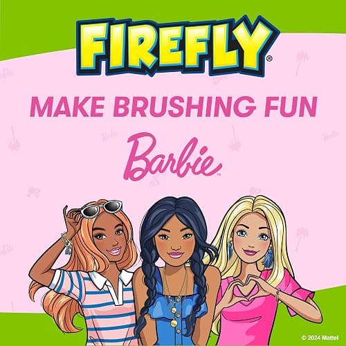 Firefly Clean N' Protect Barbie Toothbrush with Antibacterial Cover, Soft Bristles, Battery Included, Ages 3+, 1 Count thumbnail 3